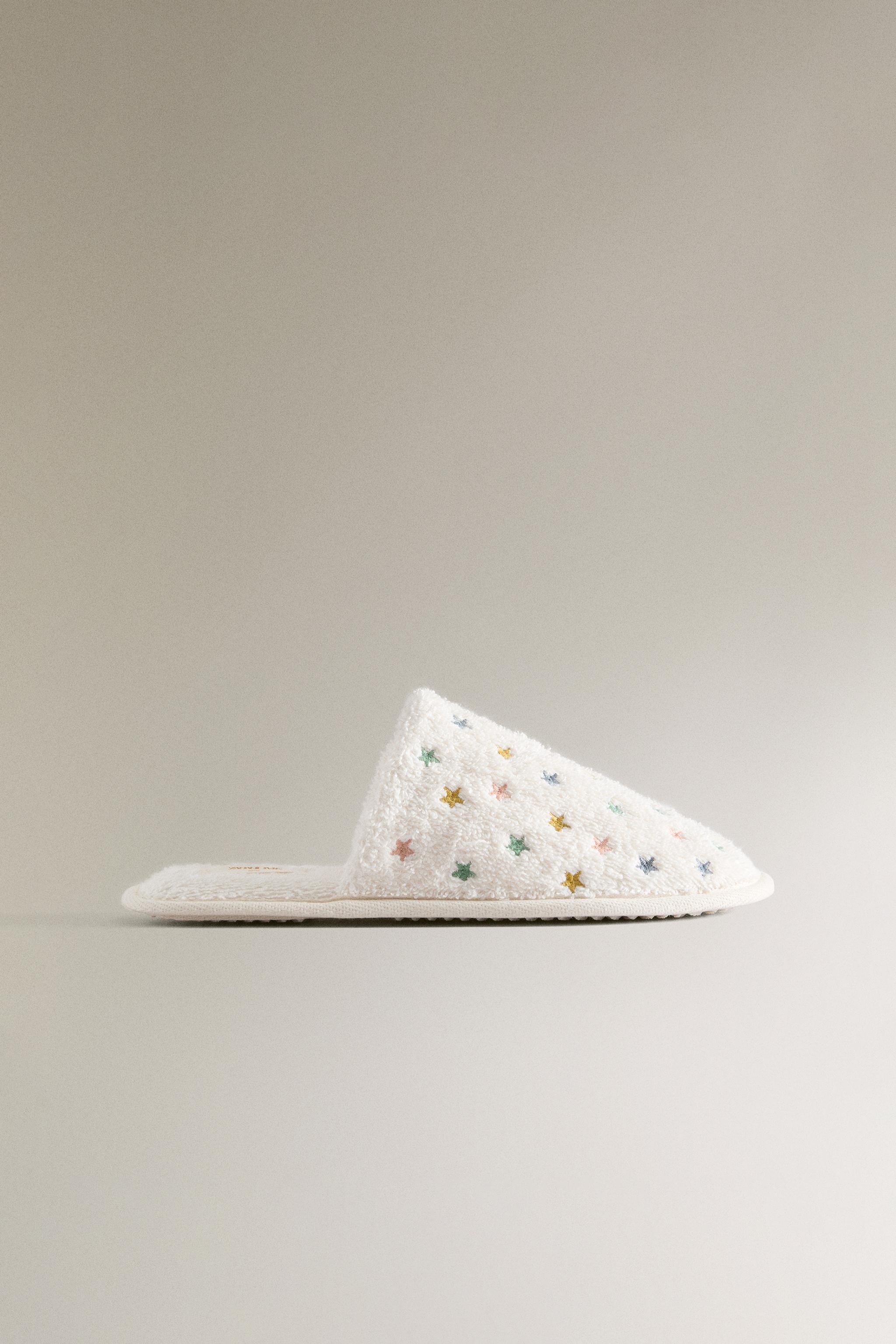 TERRYCLOTH STAR MULE SLIPPERS